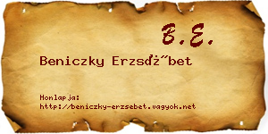 Beniczky Erzsébet névjegykártya