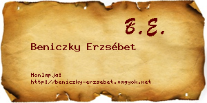 Beniczky Erzsébet névjegykártya