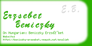 erzsebet beniczky business card